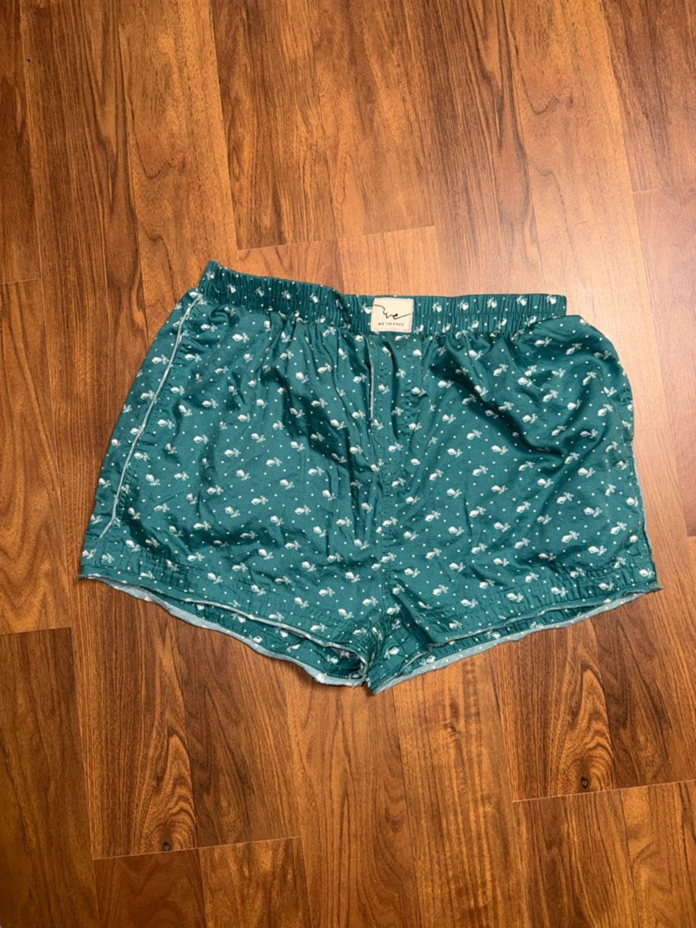 We The Free Teal Floral Athletic boxer Shorts